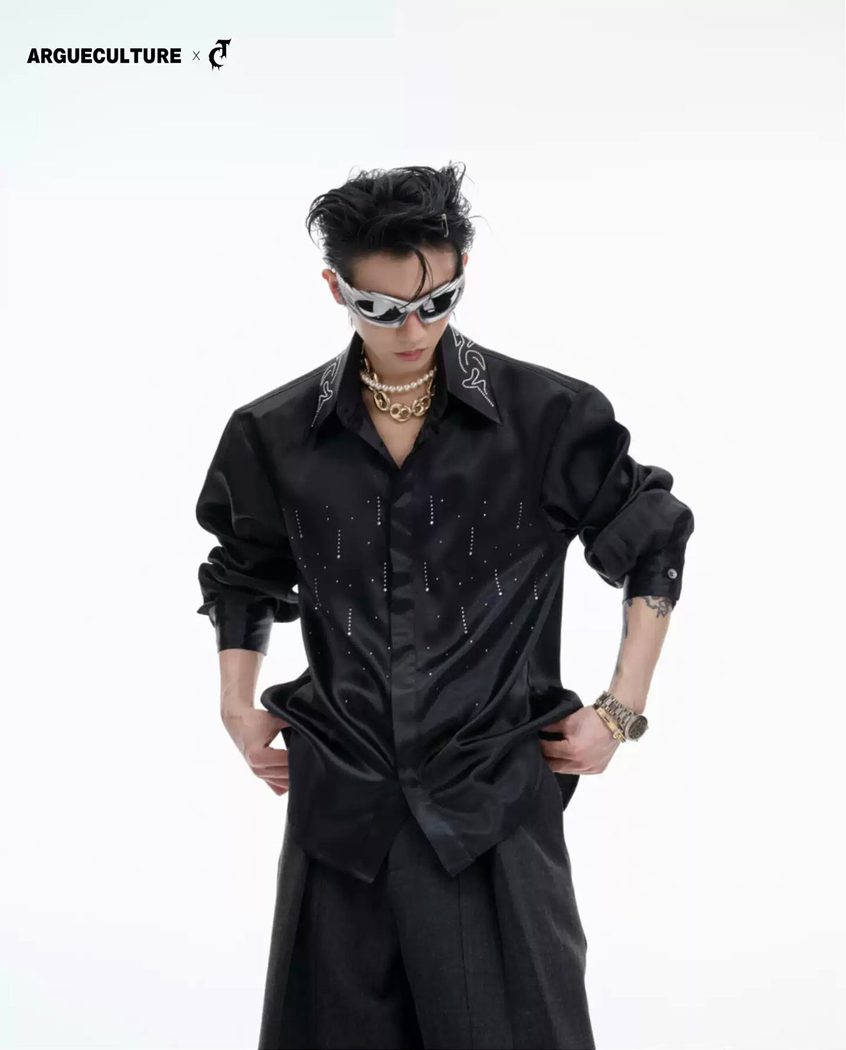 Argue Culture Shimmer Cropped Shirt - gallery view 1