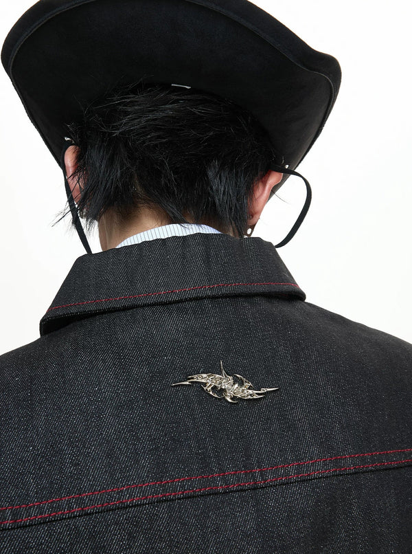 Flight-Buckle Work Jacket — Black — detail