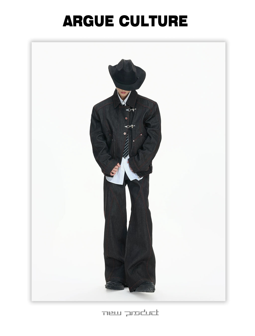 Flight-Buckle Work Jacket — Black — styling view 4