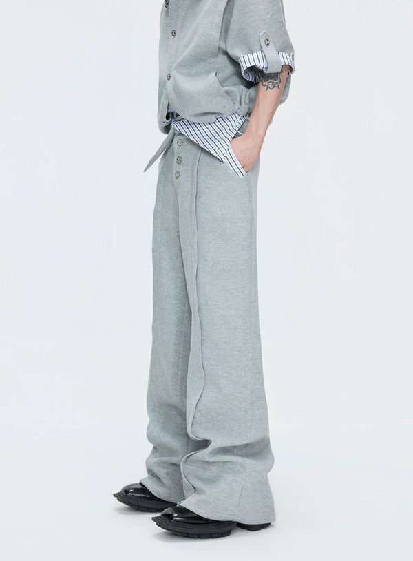 Layered Stripe Short-Sleeve Shirt Set — Gray - Pants - Edition 1 — detail view 2