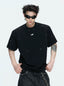 Studded Deconstructed Boxy T-Shirt — Black - Top — styling view 2