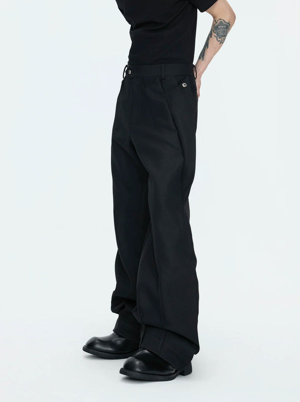 Layered V-Neck Waist-Shaped Blazer Set — Black - Pants — styling view 5