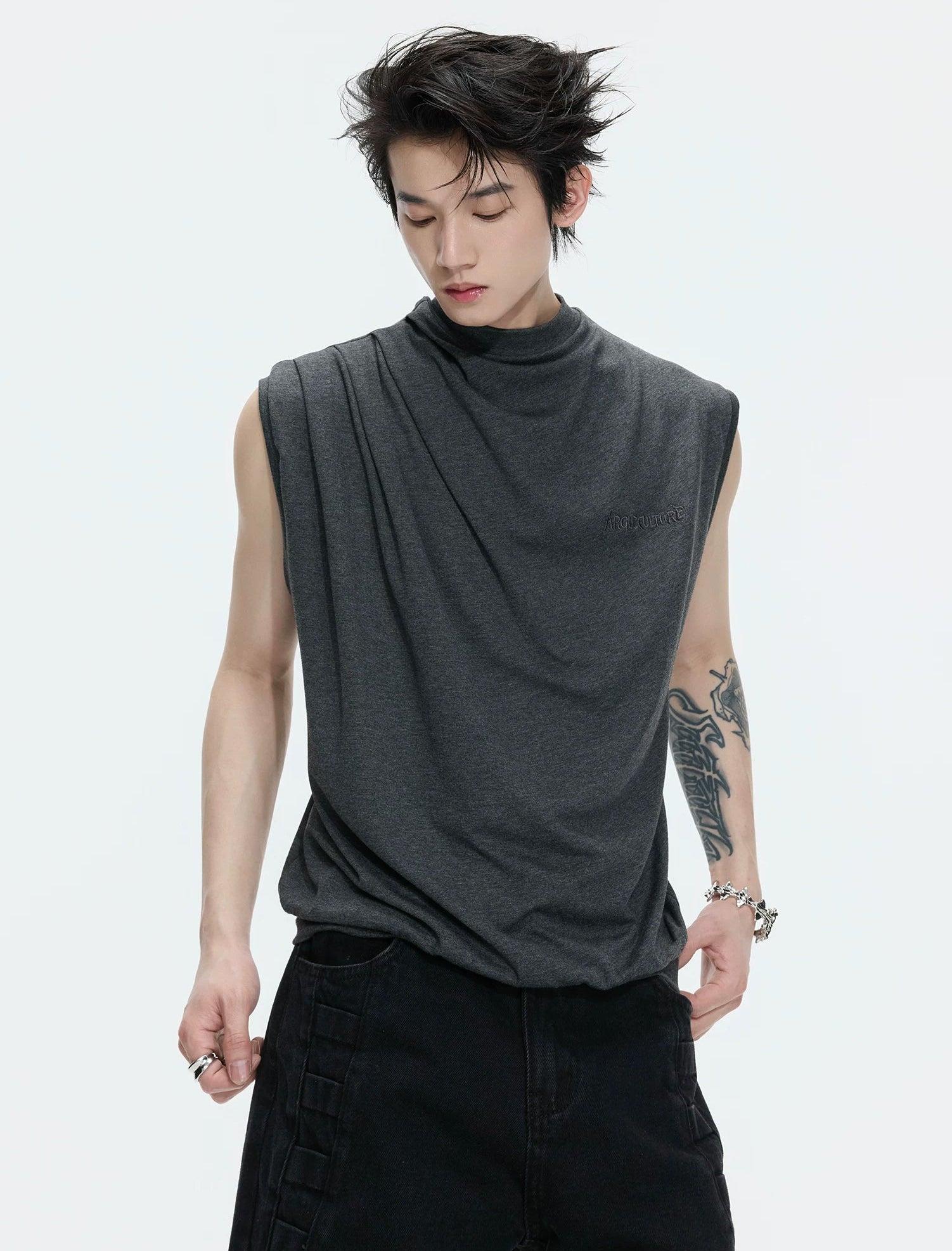 Embroidered Relaxed Tank Top 서브 이미지