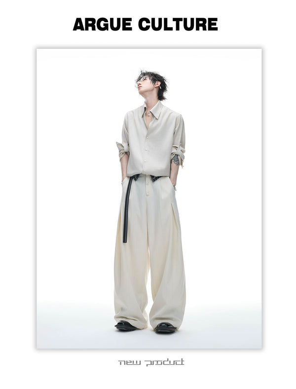 Textured Relaxed Shirt — Khaki — styling view 2