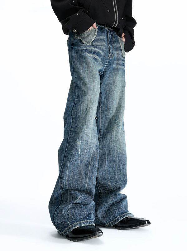 Distressed Flared Jeans — Blue - Pants — styling view 5