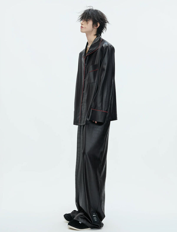 Textured Drape Lounge Set — Black - Set — styling view 1