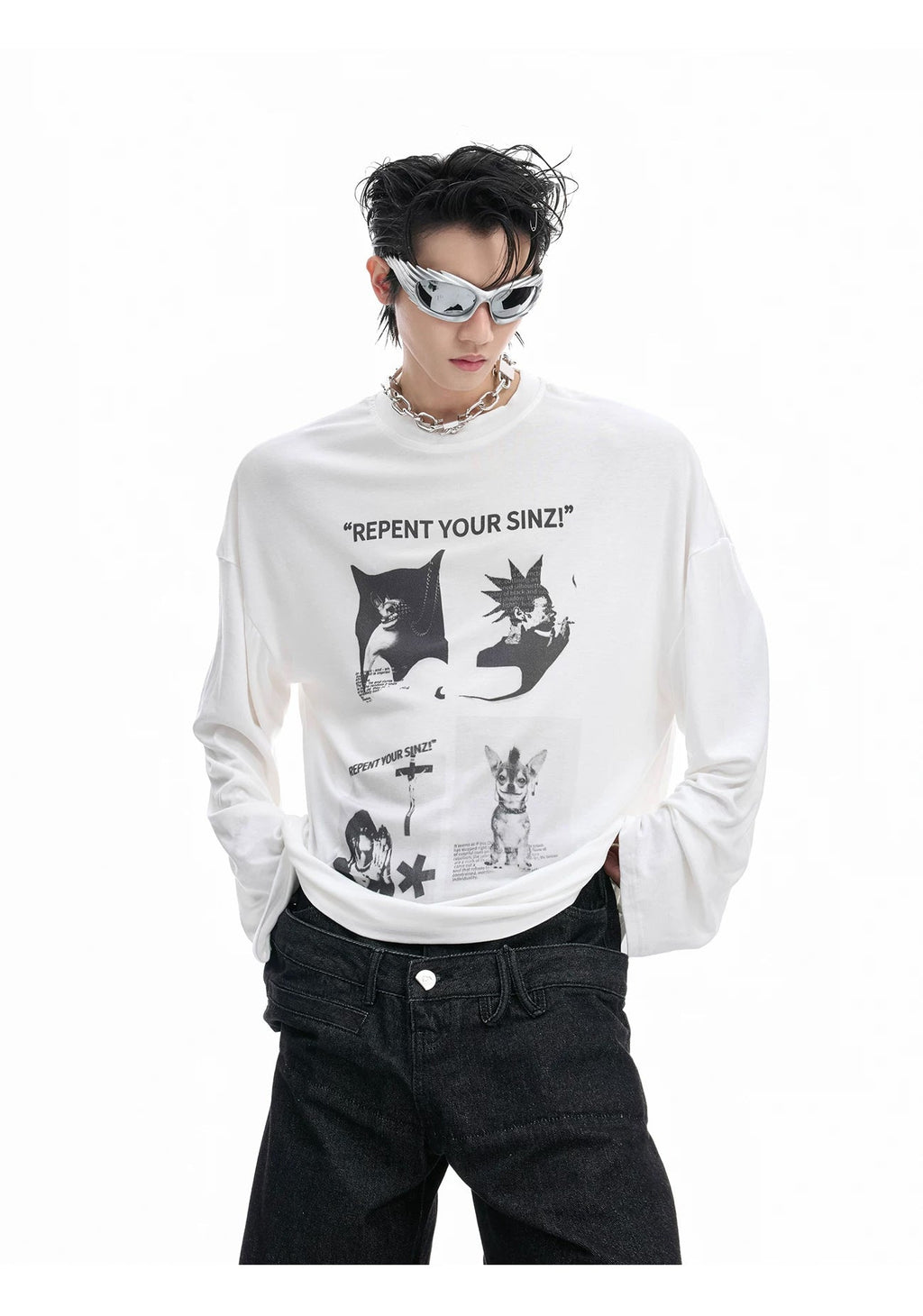 Art-Print Relaxed Long-Sleeve T-Shirt - COPPING THREADS - Argue Culture
