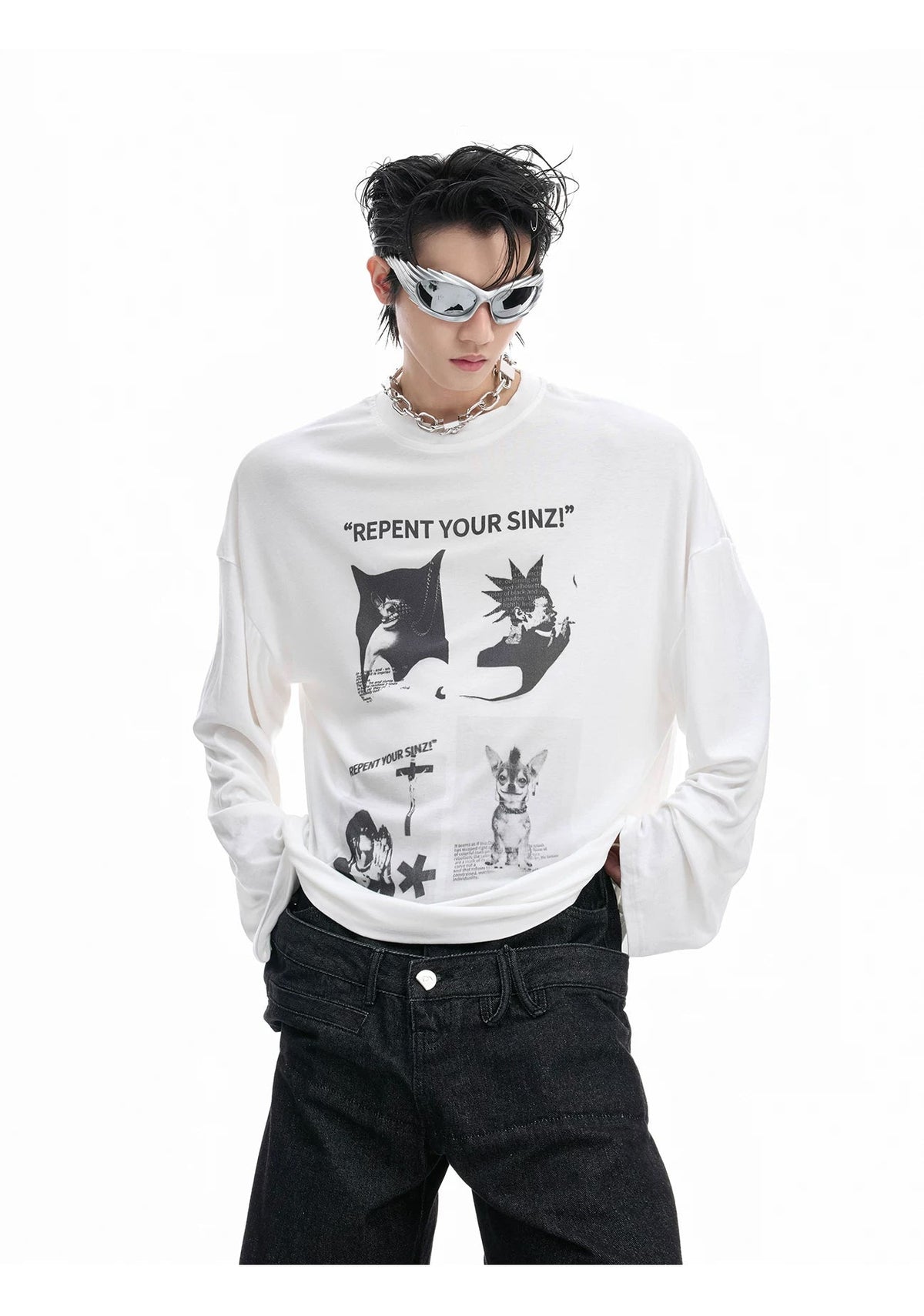 Art-Print Relaxed Long-Sleeve T-Shirt - COPPING THREADS - Argue Culture