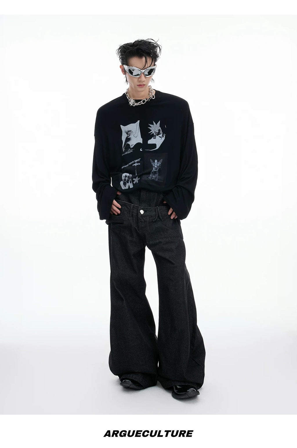 Art-Print Relaxed Long-Sleeve T-Shirt - COPPING THREADS - Argue Culture