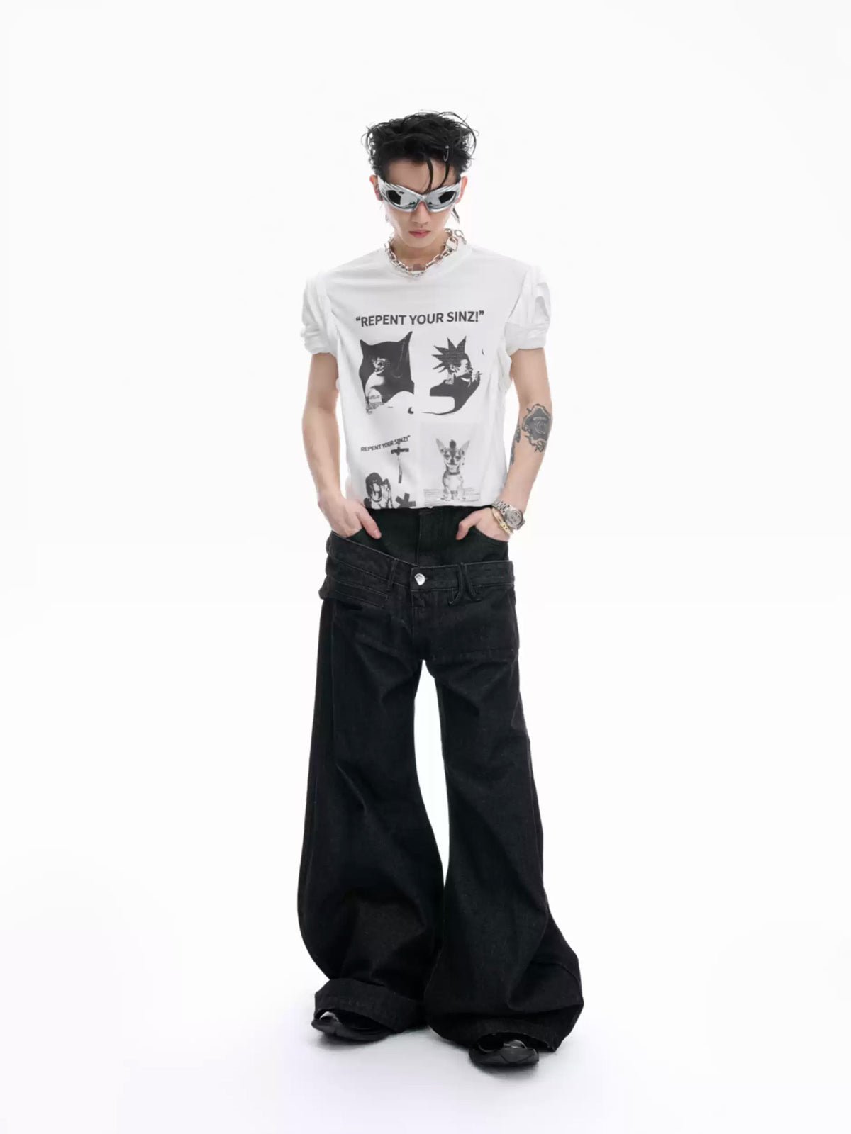 Art-Print Relaxed Long-Sleeve T-Shirt - COPPING THREADS - Argue Culture