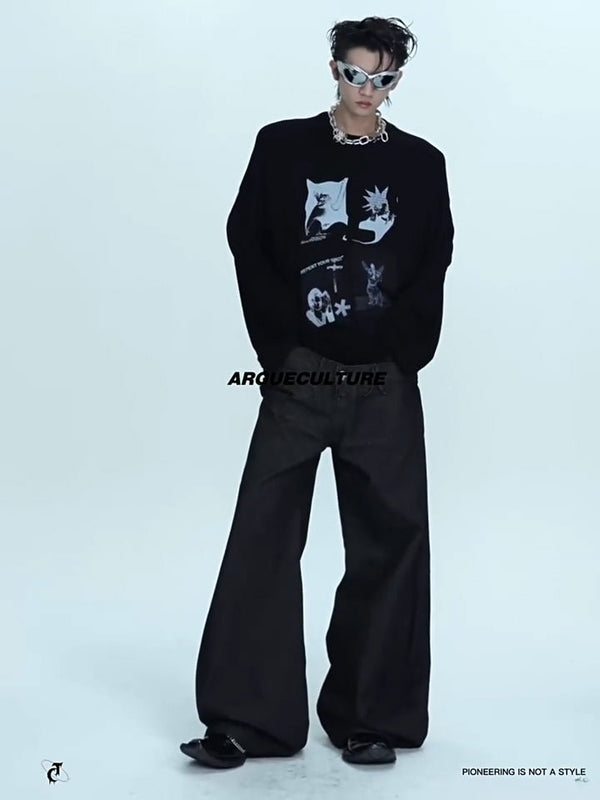Art-Print Relaxed Long-Sleeve T-Shirt - COPPING THREADS - Argue Culture