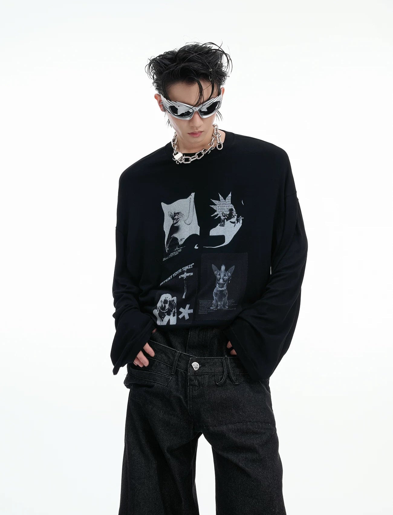 Art-Print Relaxed Long-Sleeve T-Shirt 서브 이미지