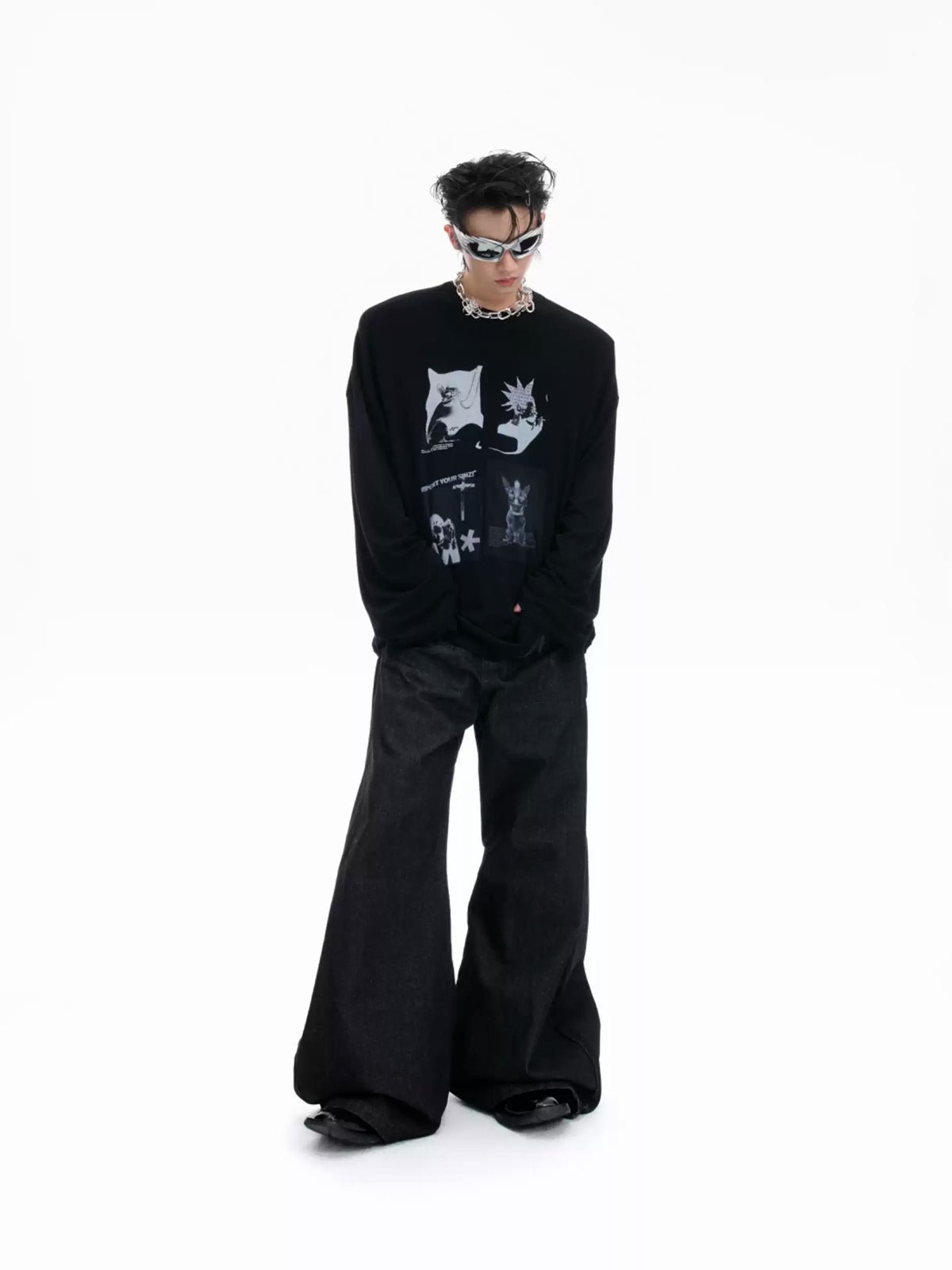 Art-Print Relaxed Long-Sleeve T-Shirt - COPPING THREADS - Argue Culture