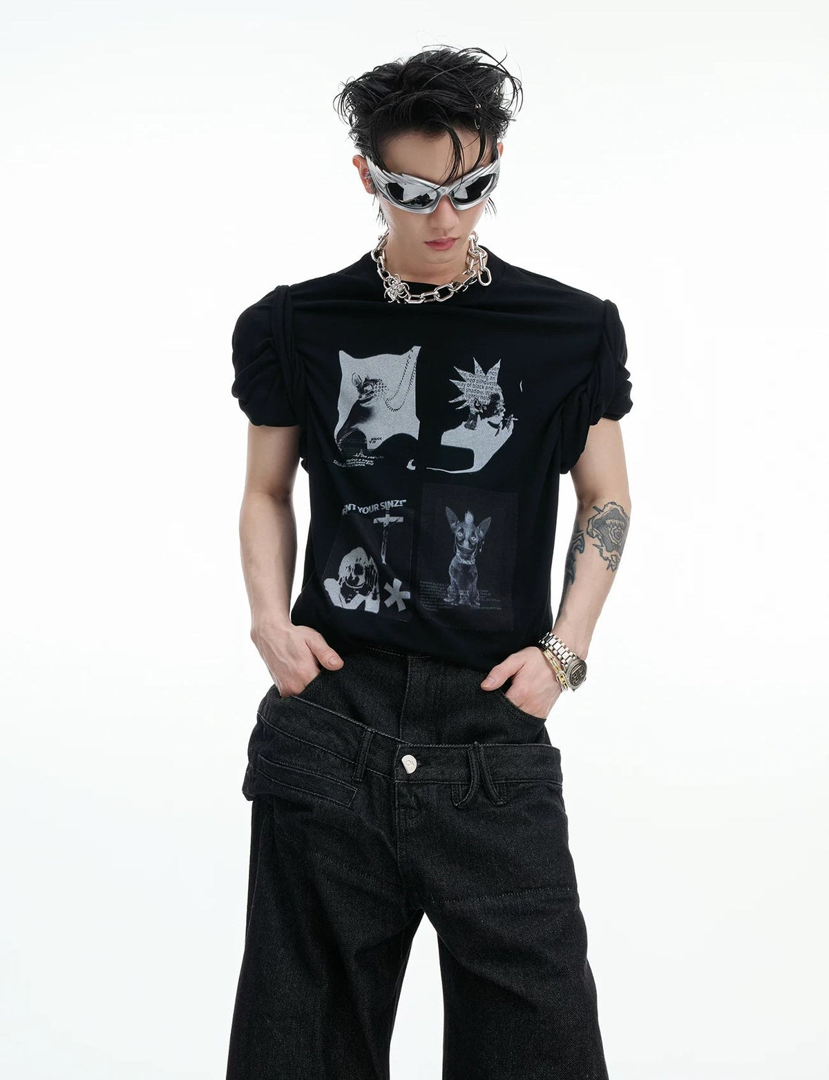Art-Print Relaxed Long-Sleeve T-Shirt - COPPING THREADS - Argue Culture