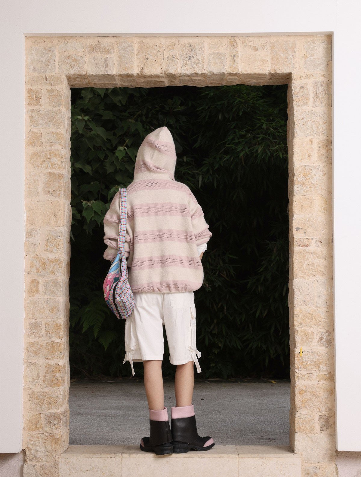 Artist Collaboration Graphic Striped Hollow Wool Hoodie Sweater - COPPING THREADS - ARTMONSTER