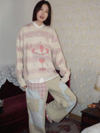 Artist Collaboration Graphic Striped Hollow Wool Hoodie Sweater - COPPING THREADS - ARTMONSTER