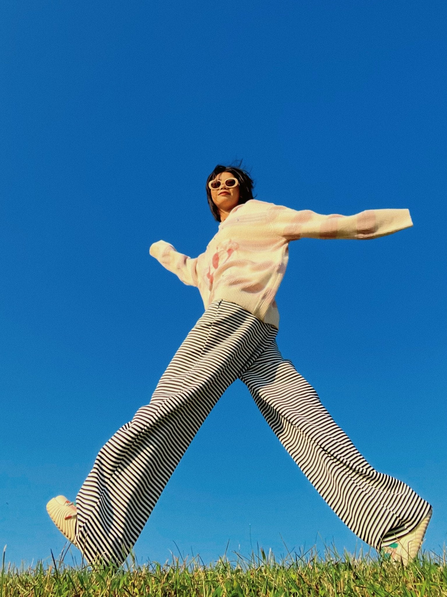 Artist Collaboration Graphic Striped Hollow Wool Hoodie Sweater - COPPING THREADS - ARTMONSTER