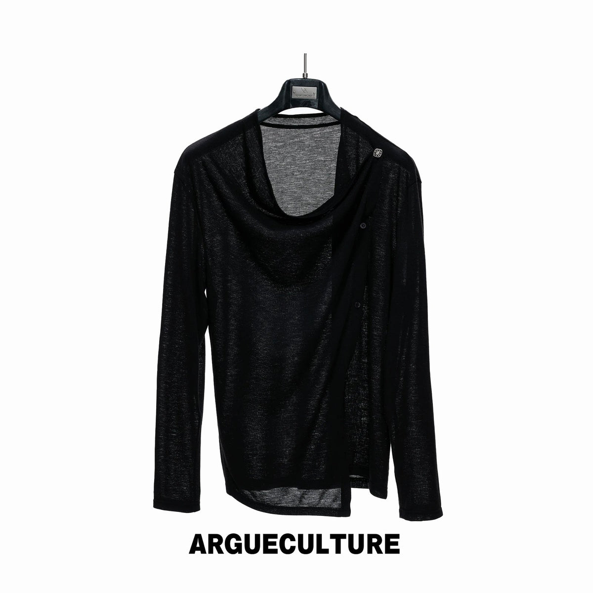 Asymmetric-Button Textured Long-Sleeve Top - COPPING THREADS - Argue Culture