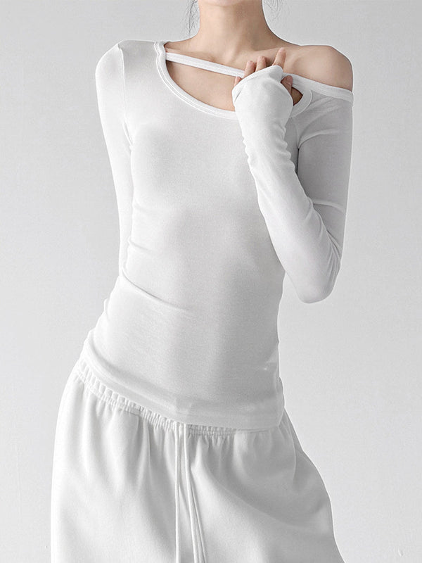 Asymmetric Cutout Long-Sleeve Top - CT66228 - COPPING THREADS - CT ORIGINALS