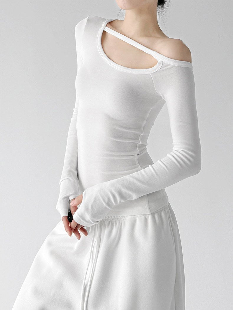 Asymmetric Cutout Long-Sleeve Top - CT66228 - COPPING THREADS - CT ORIGINALS