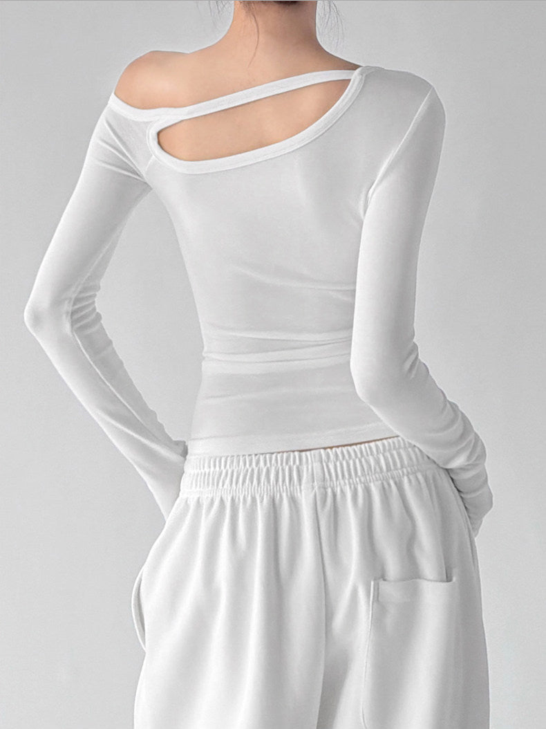 Asymmetric Cutout Long-Sleeve Top - CT66228 - COPPING THREADS - CT ORIGINALS