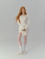 Asymmetric Lace Patchwork Sheer Knit Top - COPPING THREADS - SALTHE