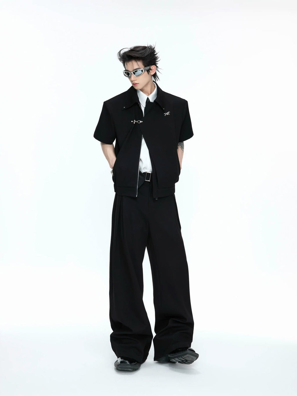 Asymmetric Layered Cropped Jacket Set - COPPING THREADS - Argue Culture