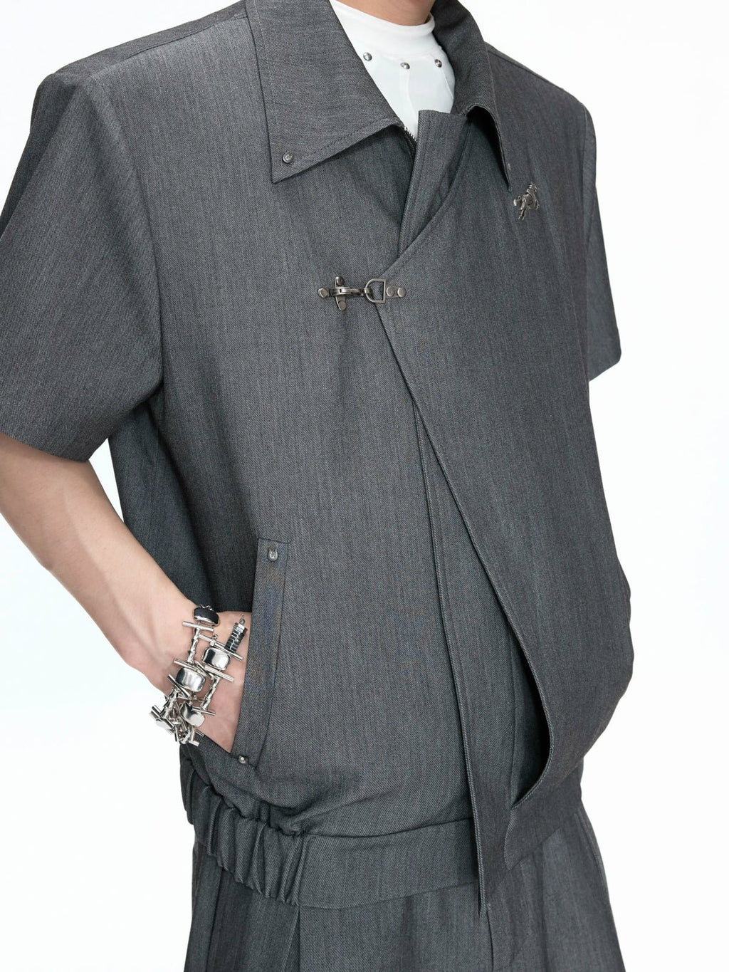 Asymmetric Layered Cropped Jacket Set - COPPING THREADS - Argue Culture