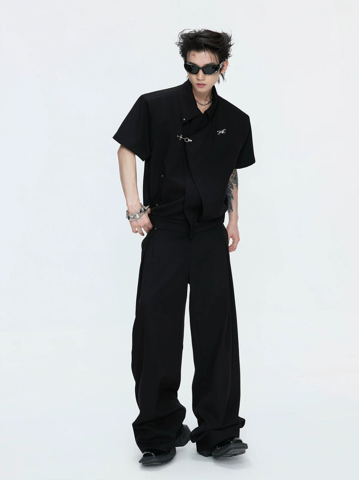 Asymmetric Layered Cropped Jacket Set - COPPING THREADS - Argue Culture