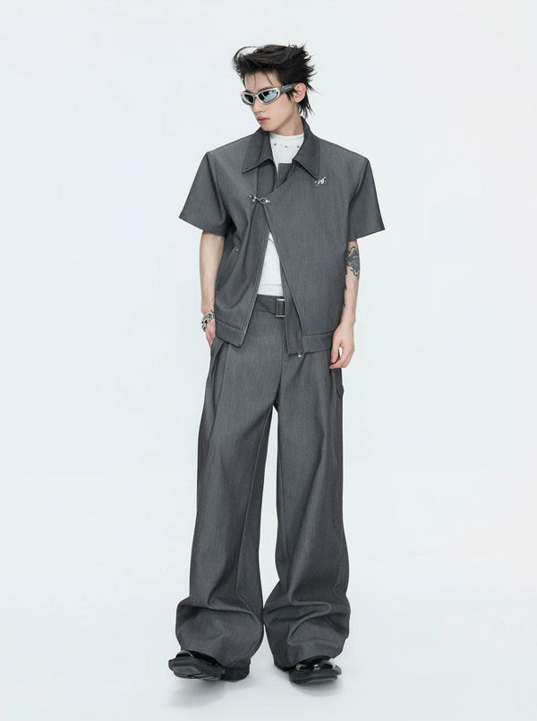 Asymmetric Layered Cropped Jacket Set - COPPING THREADS - Argue Culture