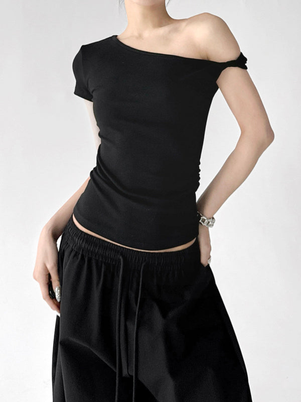 Asymmetric One-Shoulder Fitted Top - CT6658 - COPPING THREADS - CT ORIGINALS