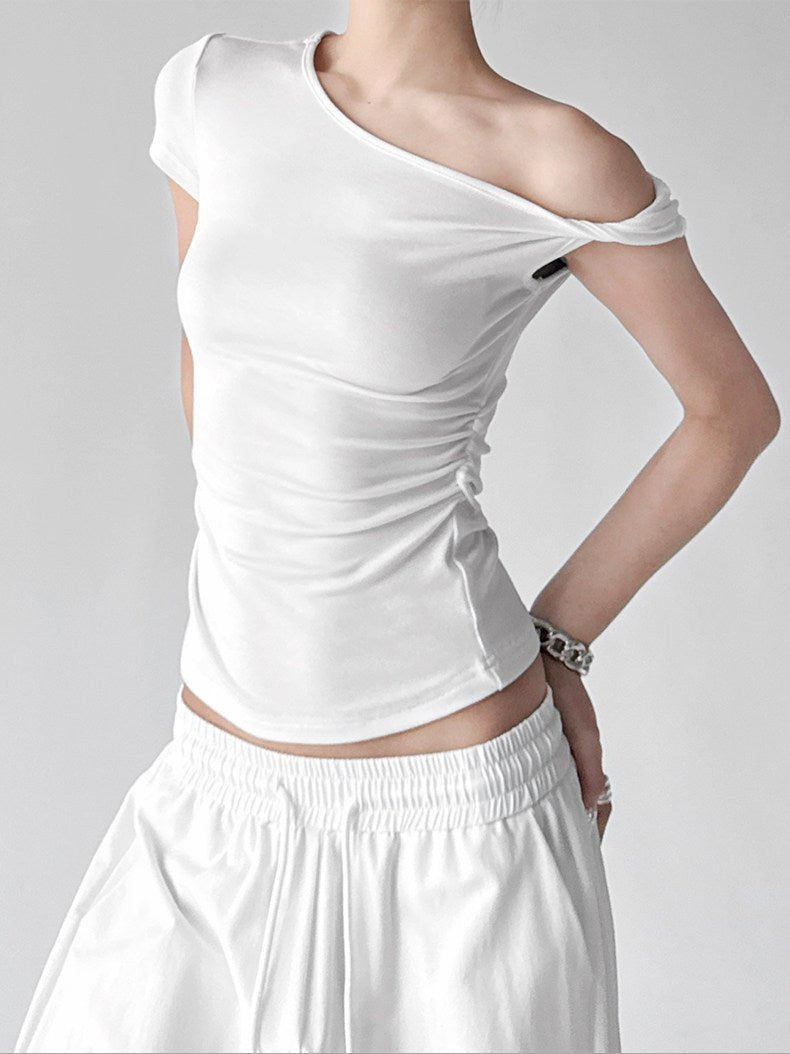 Asymmetric One-Shoulder Fitted Top - CT6658 - COPPING THREADS - CT ORIGINALS