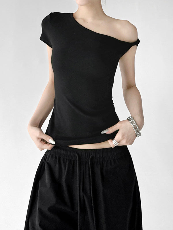 Asymmetric One-Shoulder Fitted Top - CT6658 - COPPING THREADS - CT ORIGINALS