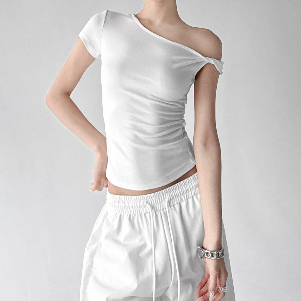 Asymmetric One-Shoulder Fitted Top - CT6658 - COPPING THREADS - CT ORIGINALS