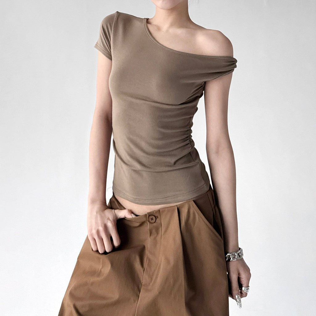 Asymmetric One-Shoulder Fitted Top - CT6658 - COPPING THREADS - CT ORIGINALS
