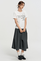 Asymmetric Pleated A - Line Midi Skirt - COPPING THREADS - RAPPEYE