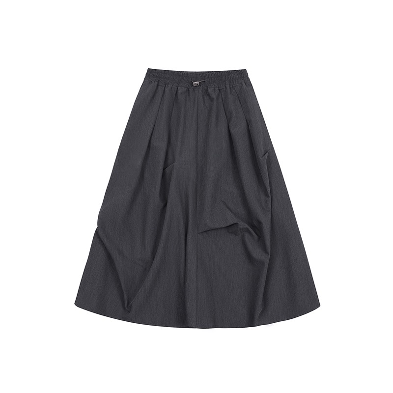 Asymmetric Pleated A - Line Midi Skirt - COPPING THREADS - RAPPEYE