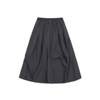 Asymmetric Pleated A - Line Midi Skirt - COPPING THREADS - RAPPEYE