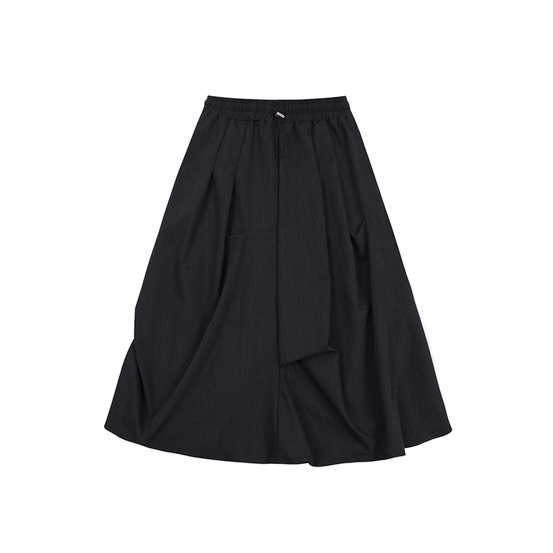 Asymmetric Pleated A - Line Midi Skirt - COPPING THREADS - RAPPEYE