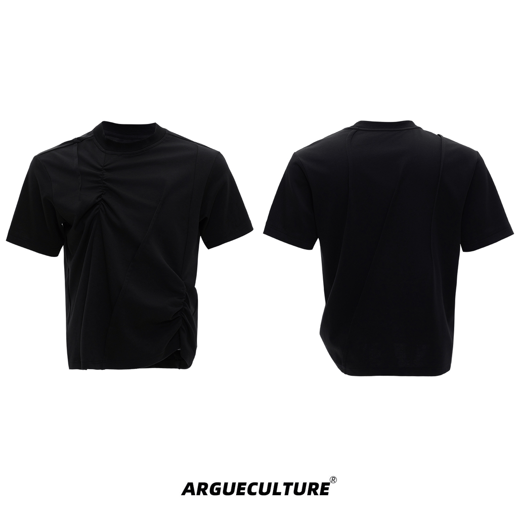 Asymmetric Ruched Sculptural Tee - COPPING THREADS - ArguE CulturE