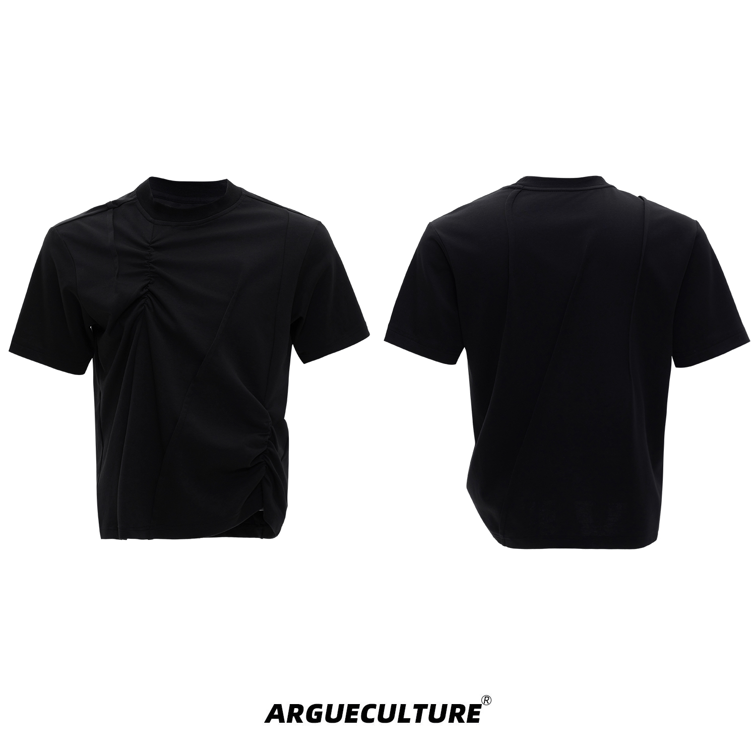 Asymmetric Ruched Sculptural Tee - COPPING THREADS - ArguE CulturE