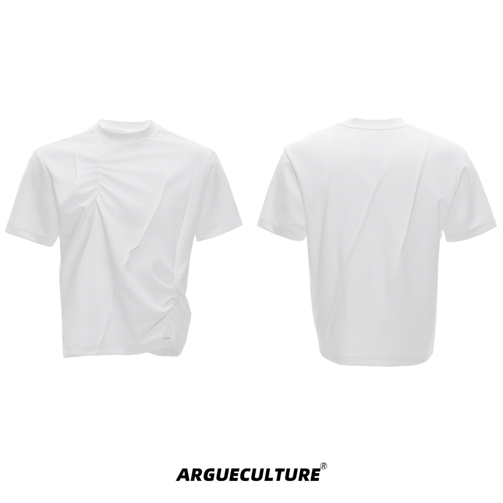 Asymmetric Ruched Sculptural Tee - COPPING THREADS - ArguE CulturE