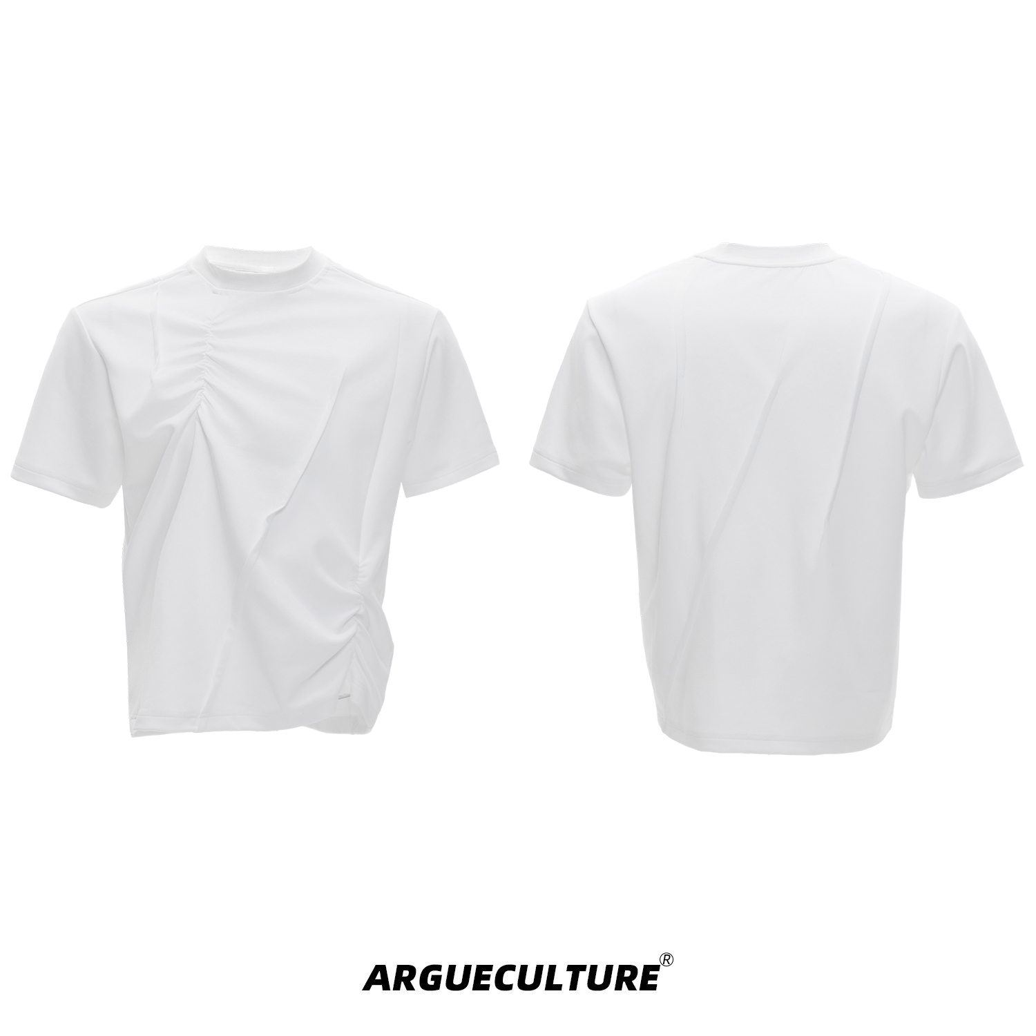 Asymmetric Ruched Sculptural Tee - COPPING THREADS - ArguE CulturE