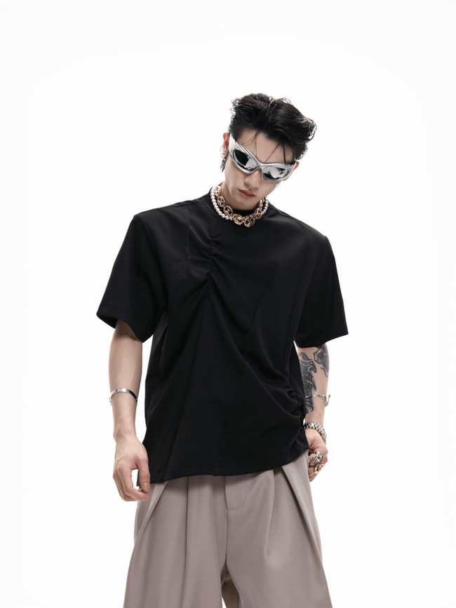 Asymmetric Ruched Sculptural Tee - COPPING THREADS - ArguE CulturE Hover Image
