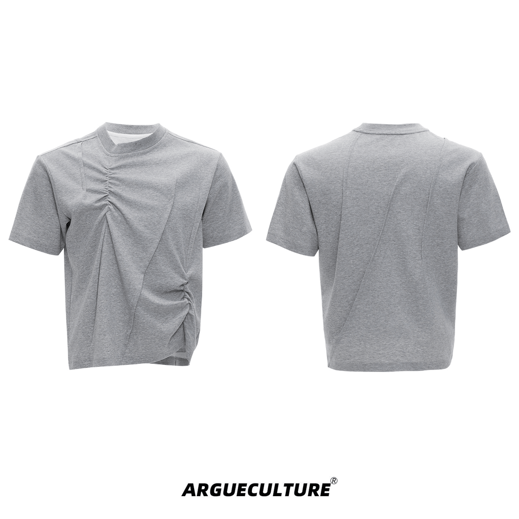 Asymmetric Ruched Sculptural Tee - COPPING THREADS - ArguE CulturE