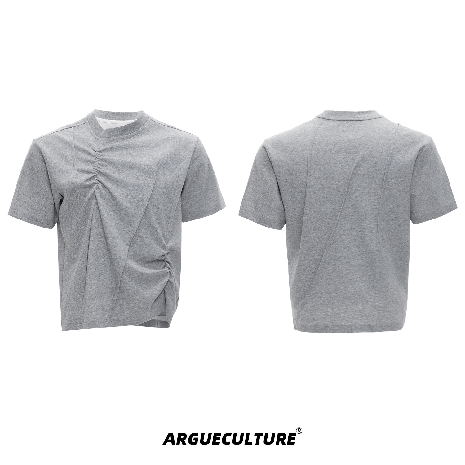 Asymmetric Ruched Sculptural Tee - COPPING THREADS - ArguE CulturE