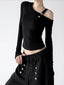 Asymmetric Shoulder Long-Sleeve T-Shirt - COPPING THREADS - CT ORIGINALS
