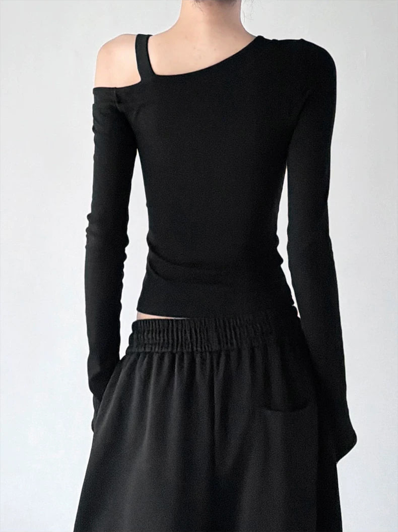 Asymmetric Shoulder Long-Sleeve T-Shirt - COPPING THREADS - CT ORIGINALS