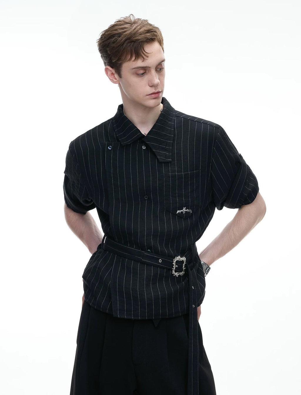 Asymmetric Tie-Waist Stripe Shirt - COPPING THREADS - Argue Culture