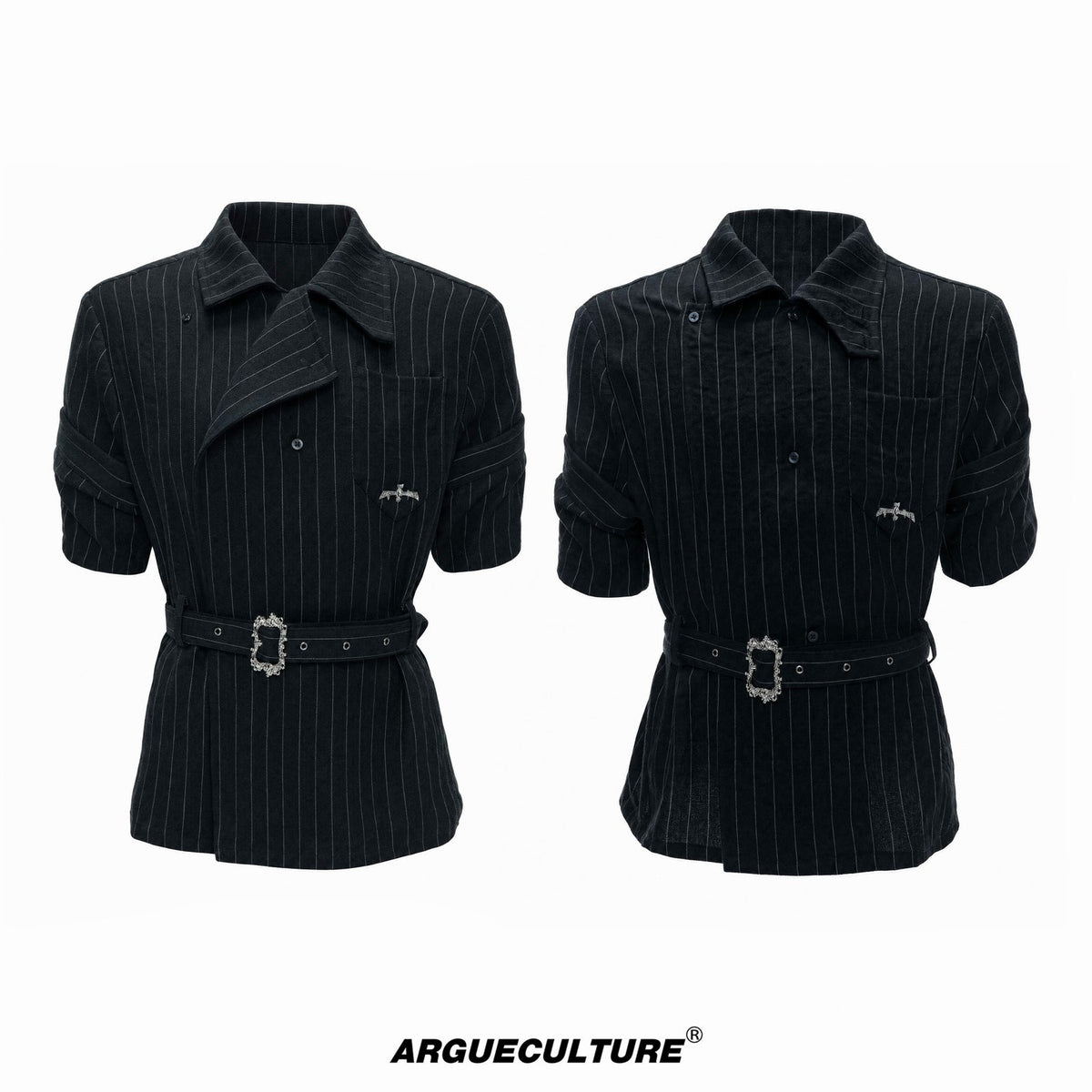 Asymmetric Tie-Waist Stripe Shirt - COPPING THREADS - Argue Culture